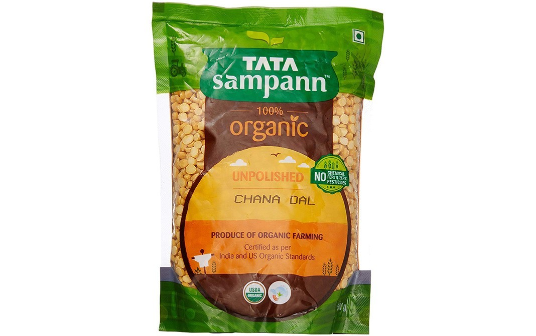 Tata Sampann Organic Unpolished Chana Dal   Pack  500 grams